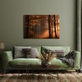 TABLEAU SUR TOILE – LUMIÈRE DORÉE DANS LA FORÊT - TABLEAUX FORÊT - TABLEAUX