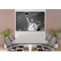 CANVAS PRINT STATUE OF LIBERTY IN BLACK AND WHITE - BLACK AND WHITE PICTURES - PICTURES