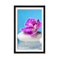 POSTER MIT PASSEPARTOUT ORCHIDEE UND ZEN-STEINE - FENG SHUI - POSTER