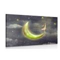 CANVAS PRINT GIRL ON THE MOON - PICTURES OF PEOPLE - PICTURES