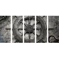 5-PIECE CANVAS PRINT NAUTICAL HELM - STILL LIFE PICTURES - PICTURES