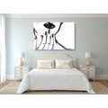 CANVAS PRINT WATERCOLOR PORTRAIT OF A WOMAN IN BLACK AND WHITE - PICTURES OF PEOPLE - PICTURES