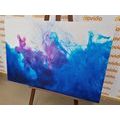 CANVAS PRINT INK IN BLUE-VIOLET SHADES - ABSTRACT PICTURES - PICTURES