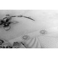 CANVAS PRINT LUXURY FLORAL JEWELRY IN BLACK AND WHITE - BLACK AND WHITE PICTURES - PICTURES