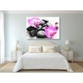 CANVAS PRINT BEAUTIFUL INTERPLAY OF STONES AND ORCHIDS - PICTURES FENG SHUI - PICTURES