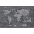 SELF ADHESIVE WALLPAPER RUSTIC WORLD MAP IN BLACK AND WHITE - SELF-ADHESIVE WALLPAPERS - WALLPAPERS