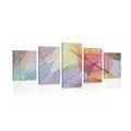 5-PIECE CANVAS PRINT VEINS ON COLORED LEAVES - STILL LIFE PICTURES - PICTURES