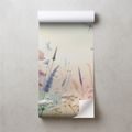 SAMOLEPÍCÍ FOTOTAPETA PASTELOVÉ KVĚTY A VÁŽKY - WALLPAPERS - 🔥 TOTAL SALE 🔥