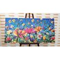 WANDBILD BUNTE BLUMEN AUF DER WIESE - BILDER BLUMEN - BILDER