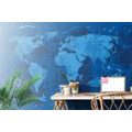 SELF ADHESIVE WALLPAPER RUSTIC WORLD MAP IN BLUE COLOR - SELF-ADHESIVE WALLPAPERS - WALLPAPERS