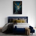 CANVAS PRINT BLUE-GOLD DEER - PICTURES LORDS OF THE ANIMAL KINGDOM - PICTURES