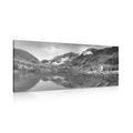 CANVAS PRINT MAJESTIC MOUNTAINS IN BLACK AND WHITE - BLACK AND WHITE PICTURES - PICTURES