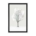 POSTER MINIMALISTISCHER BAUM IM WINTER - BÄUME UND LAUB - POSTER