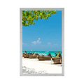 IMPRESSION SUR TOILE PLAGE DE SABLE BLANC SUR BAMBOO ISLAND - NATURE - AFFICHES