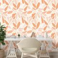 SAMOLEPÍCÍ TAPETA ORANŽOVÉ ABSTRAKTNÍ TVARY - VZOROVANÉ TAPETY - TAPETY