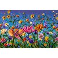 WALLPAPER COLORFUL FLOWERS IN A MEADOW - WALLPAPERS WITH IMITATION OF PAINTINGS - WALLPAPERS