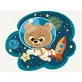 PEINTURE PAR NUMÉROSS POUR ENFANTS OURS EN PELUCHE DANS L'ESPACE - POUR LES ENFANTS - PEINTURE PAR NUMÉROSS