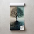 SAMOLEPÍCÍ TAPETA STROM ŽIVOTA V MODRO-BÉŽOVÉM KONTRASTU - ΤΑΠΕΤΣΑΡΊΑ ΔΈΝΤΡΟ ΤΗΣ ΖΩΉΣ - ΤΑΠΕΤΣΑΡΊΕΣ