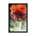 POSTER ROSE MIT ABSTRAKTEN ELEMENTEN - BLUMEN - POSTER