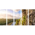 5-PIECE CANVAS PRINT VIEW OF THE RIVER ELBE - PICTURES OF NATURE AND LANDSCAPE - PICTURES