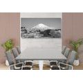 CANVAS PRINT MOUNT FUJI IN BLACK AND WHITE - BLACK AND WHITE PICTURES - PICTURES