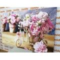 WANDBILD ROMANTISCHE ROSA NELKE MIT VINTAGE-TOUCH - VINTAGE- UND RETRO-BILDER - BILDER