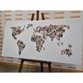 DECORATIVE PINBOARD WORLD MAP CONSISTING OF PEOPLE - PICTURES ON CORK - PICTURES