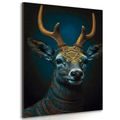 CANVAS PRINT BLUE-GOLD DEER - PICTURES LORDS OF THE ANIMAL KINGDOM - PICTURES