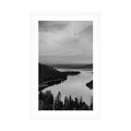 POSTER WITH MOUNT LAKE AT SUNSET IN BLACK AND WHITE - BLACK AND WHITE - POSTERS