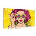 IMPRESSION SUR TOILE FEMME AUX CHEVEUX ROSES - POP ART IMPRESSIONS SUR TOILE - IMPRESSION SUR TOILE