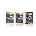 POSTER WITH MOUNT CHARMING MOUNTAIN PANORAMA WITH SUNSET - NATURE - POSTERS