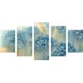 5-PIECE CANVAS PRINT BLUE DANDELION IN WATERCOLOR DESIGN - ABSTRACT PICTURES{% if product.category.pathNames[0] != product.category.name %} - PICTURES{% endif %}