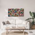 WANDBILD FARBIGE KASSETTEN NOSTALGIE - MUSIKBILDER - BILDER