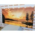 CANVAS PRINT REFLECTION OF A MOUNTAIN LAKE - PICTURES OF NATURE AND LANDSCAPE - PICTURES