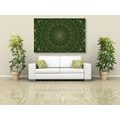 CANVAS PRINT DETAILED DECORATIVE MANDALA IN GREEN COLOR - PICTURES FENG SHUI - PICTURES