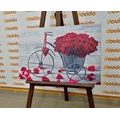 WANDBILD FAHRRAD VOLL VON ROSEN - BILDER BLUMEN - BILDER