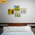 CANVAS PRINT SET BEAUTIFUL FLOWERS IN A MEADOW - SET OF PICTURES - PICTURES