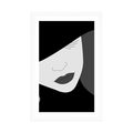 POSTER WITH MOUNT CLASSY LADY IN A HAT IN BLACK AND WHITE - BLACK AND WHITE - POSTERS