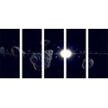 5-PIECE CANVAS PRINT METEORITES - PICTURES OF SPACE AND STARS - PICTURES