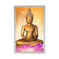 POSTER STATUE OF BUDDHA ON A LOTUS FLOWER - FENG SHUI - POSTERS