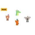 CANVAS PRINT SET CUTE ANIMAL INDIANS - SET OF PICTURES - PICTURES