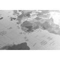 CANVAS PRINT GRAY MAP ON A WHITE BACKGROUND - PICTURES OF MAPS - PICTURES