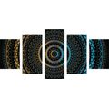 5-PIECE CANVAS PRINT MANDALA WITH A SUN PATTERN - PICTURES FENG SHUI - PICTURES