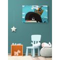 CANVAS PRINT PIRATE SHIP ON A WHALE - CHILDRENS PICTURES - PICTURES