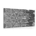 CANVAS PRINT TEXTURE OF MANDALA IN BLACK AND WHITE - BLACK AND WHITE PICTURES - PICTURES