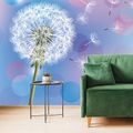 SELF ADHESIVE WALLPAPER BLUE DANDELION WITH AN ABSTRACT BACKGROUND - SELF-ADHESIVE WALLPAPERS - WALLPAPERS