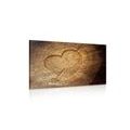 CANVAS PRINT HEART CARVED INTO A STUMP - PICTURES OF NATURE AND LANDSCAPE - PICTURES