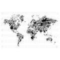 CANVAS PRINT MUSICAL WORLD MAP IN INVERSE FORM - PICTURES OF MAPS - PICTURES