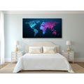 CANVAS PRINT WORLD MAP WITH A BEAUTIFUL NEON DETAIL - PICTURES OF MAPS - PICTURES