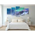 5-PIECE CANVAS PRINT NORWEGIAN NORTHERN LIGHTS - PICTURES OF NATURE AND LANDSCAPE - PICTURES